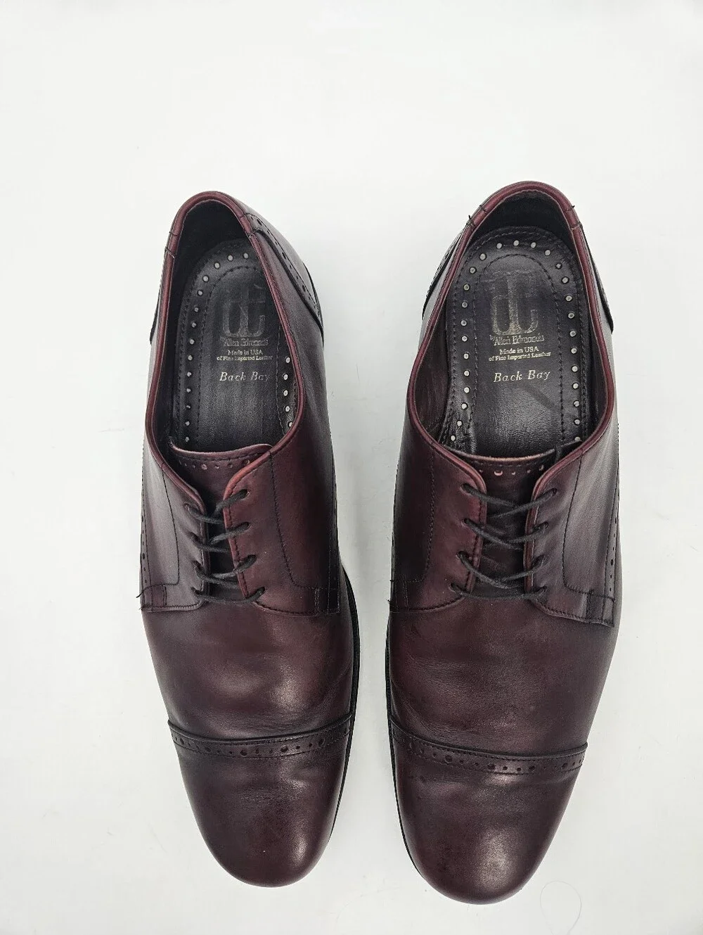Allen Edmonds Men’s Shoes BACK BAY 11.5 D Burgundy Oxford  Toe Cap